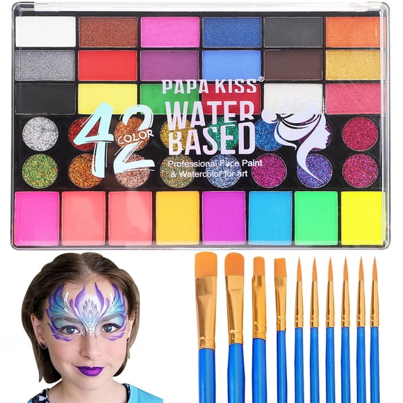 Kit de pintura facial Zefphxs 42 colores activados por agua para niños