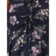 thumbnail image 5 of INSPIRE CHIC Vestido de Chifón con Cremallera y Cordones, Manga Corta Acampanada, Cuello en V Floral para Mujer, Regreso a Clases, S Azul Oscuro, 5 of 6