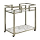 thumbnail image 3 of Neilo Clear Glass, Faux Marble Top & Wire Brass Finish Serving Cart, 3 of 3