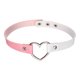 thumbnail image 1 of Uxcell 1Pcs Collar Ajustable de Cuero PU con Corazón, Estilo Gótico Punk para Mujeres, Rosa Blanco, 1 of 6