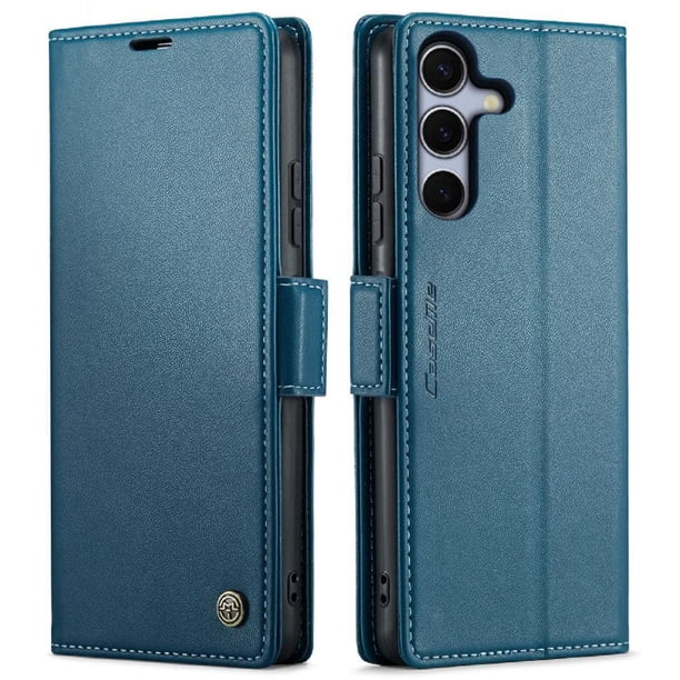 CaseMe tipo cartera Samsung Galaxy S25 Plus con cierre magnético, RFID, tarjetero, soporte, carga inalámbrica