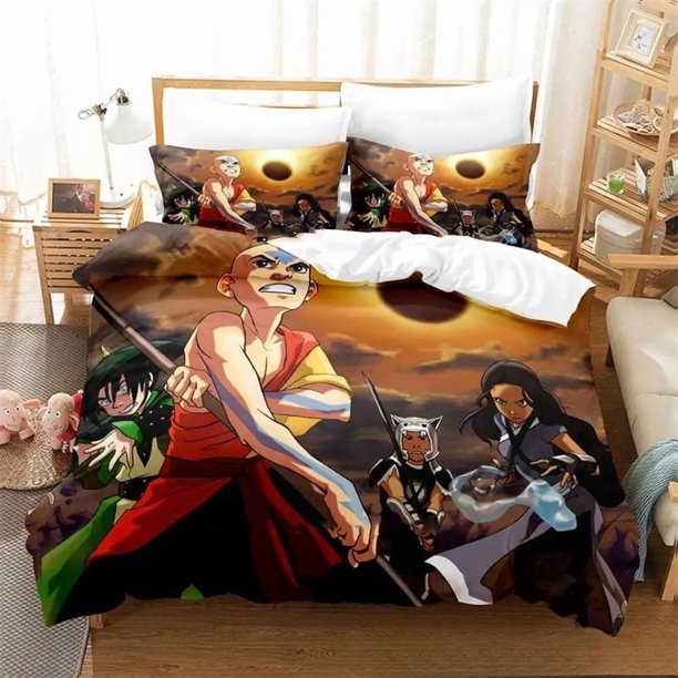 Avatar The Last Airbender Bedding Set Boys Girls Duvet Cover Pillowcase Bed boys Adult
