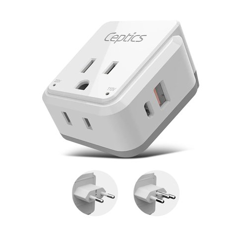 Adaptador De Viaje Ceptics Brazil Usb 20W