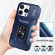 thumbnail image 5 of Funda Armada para iPhone 16 Pro Max con Tapa Deslizante y Soporte Magnético Giratorio Azul, 5 of 5