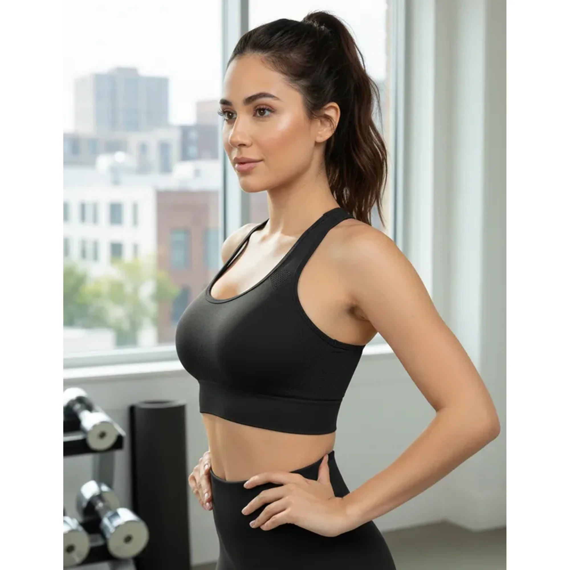 Flix Spa - Peto Sujetador Elasticado Mujer Espalda Detalle Estilo Deportivo