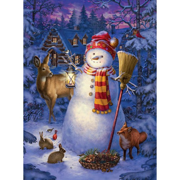 Puzzle Bits and Pieces Night Watch Snowman 1000 piezas