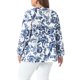 thumbnail image 3 of Agnes Orinda Conjuntos de Halloween para Mujeres Tallas Grandes Blusa con Cuello de Ojal Plisado Camisas Florales de Manga Larga Túnica Casual 3X Azul, 3 of 6
