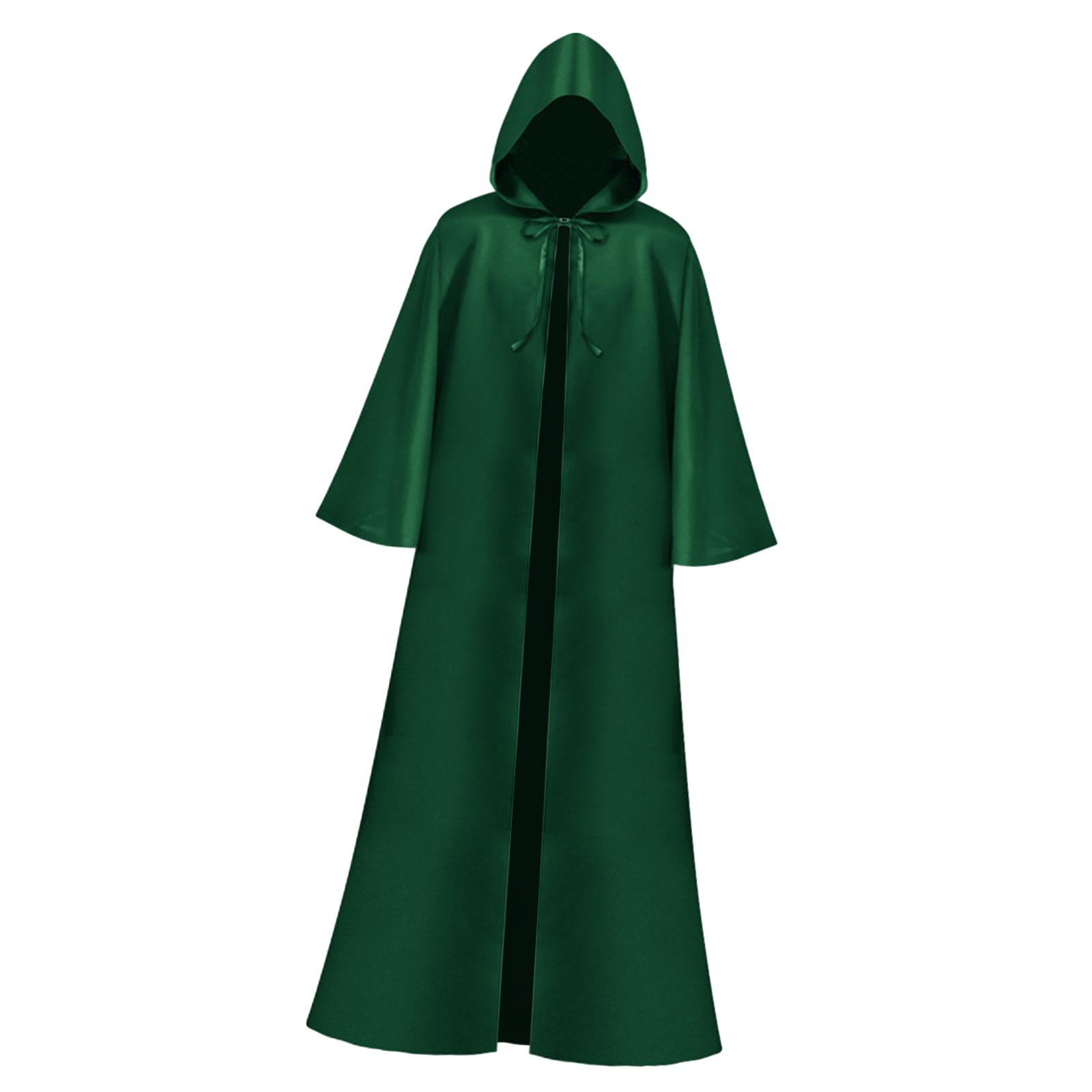 Magideal - Capa Con Capucha De Halloween, Gótica De Mago De Longitud Completa, Capucha Larga Con Capucha, Capa De Cosplay Para Actuación En Club