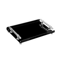 Bothyi - Bandeja Rectangular Para Servir, Bandeja De Almacenamiento De Joyas Para Comedor, Mesa, Cocina, Color Negro S