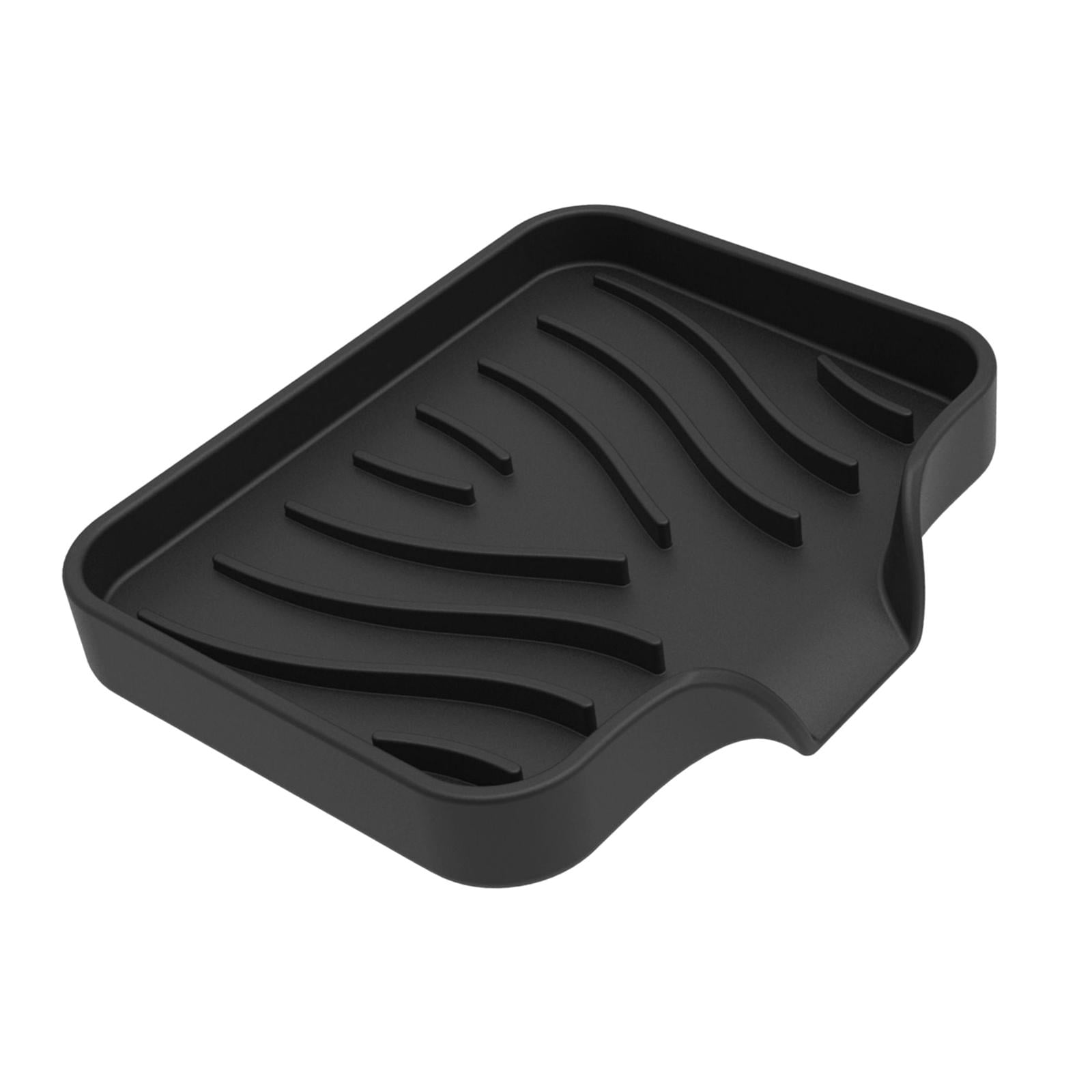 Magideal - Contenedor De Jabón Antideslizante Con Drenaje Caja De Almacenamiento De Jabón Bandeja Caja De Jabón De Viaje Decorativa Para Fregadero De Cocina Bañe , Negro