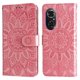 thumbnail image 3 of Funda tipo cartera FOXDOCK para Honor 50 SE , diseño girasol en relieve, cuero PU, cierre magnético, soporte y tarjetero, 3 of 5