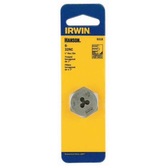 Auto Accessory Hanson 6-32NC - Troquel hexagonal de 1 pulgada
