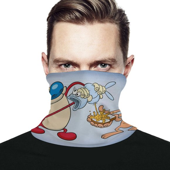 The Ren & Stimpy Show Braga de Cuello Protección Solar - Bandana UV Refrescante para Ciclismo y Deportes al Aire Libre, Hombres y Mujeres