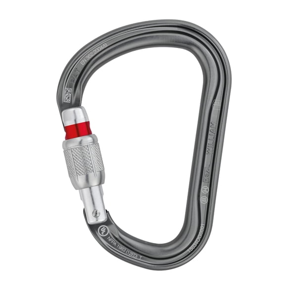 Mosquetón Petzl William, tamaño grande, con forma de pera