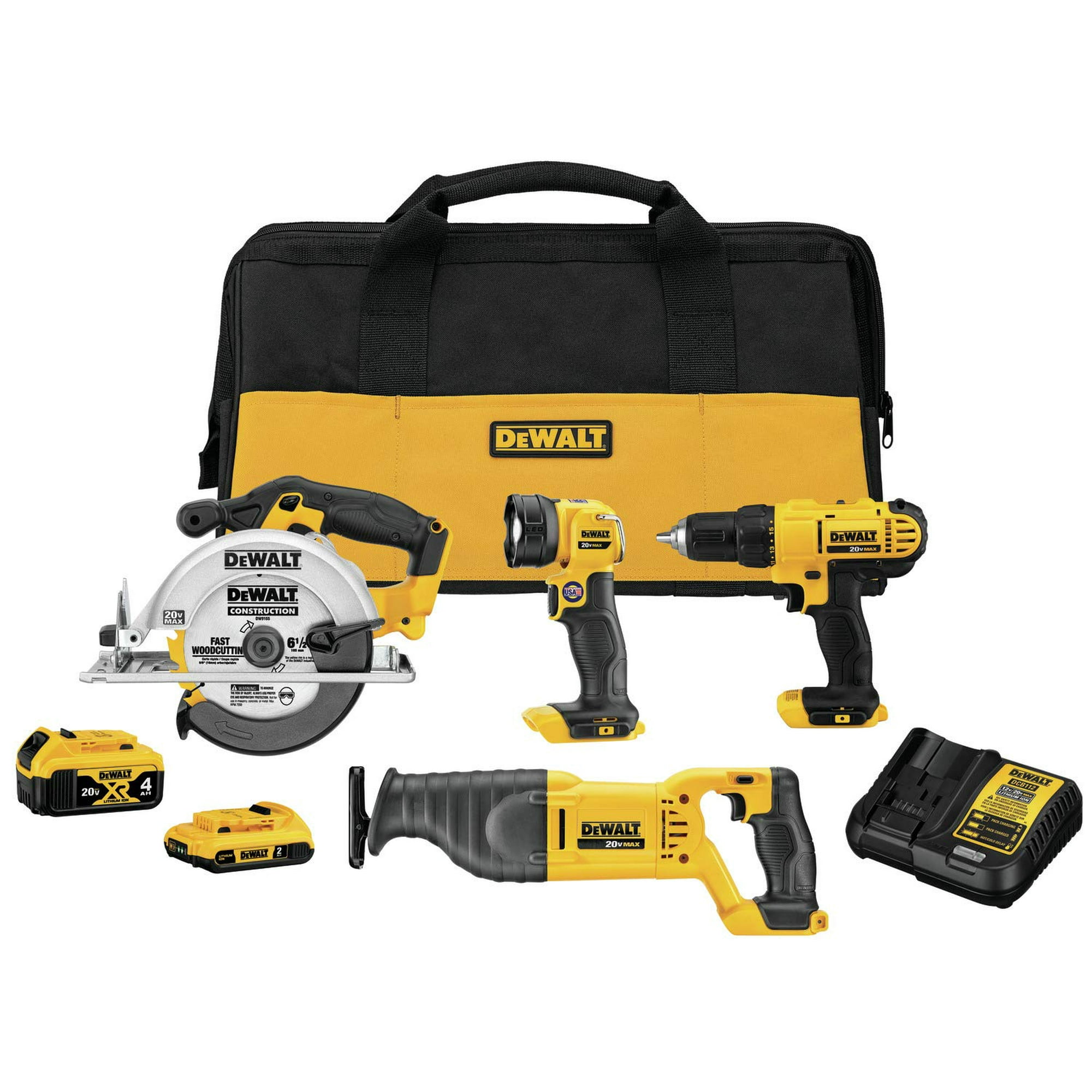 Kit Combinado De Herramientas Eléctricas Dewalt 20v Max Para 4 Herramientas Con Batería/cargador