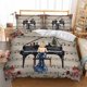 thumbnail image 1 of Piano Quilt Duvet Cover Set Double Bed Linen Comforter Cover3-Piece Bedding Set, 1 of 5