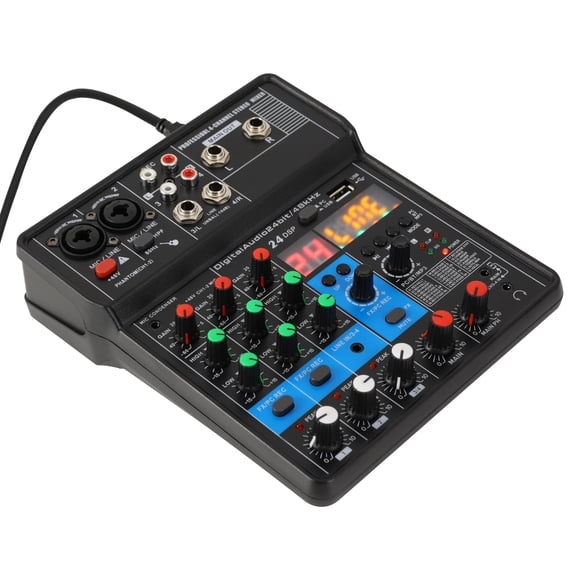 Mezclador de Audio Profesional FONSOLUM USB 4 Canales con Loopback 17x20x5 cm