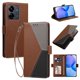thumbnail image 2 of Funda Cartera para Xiaomi Redmi 13C con Cierre Magnético, Tricolor, Marrón, 2 of 6