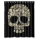 thumbnail image 1 of Cortina de ducha con diseño de calavera y ganchos, tamaño 60 x 72 pulgadas, 1 of 3