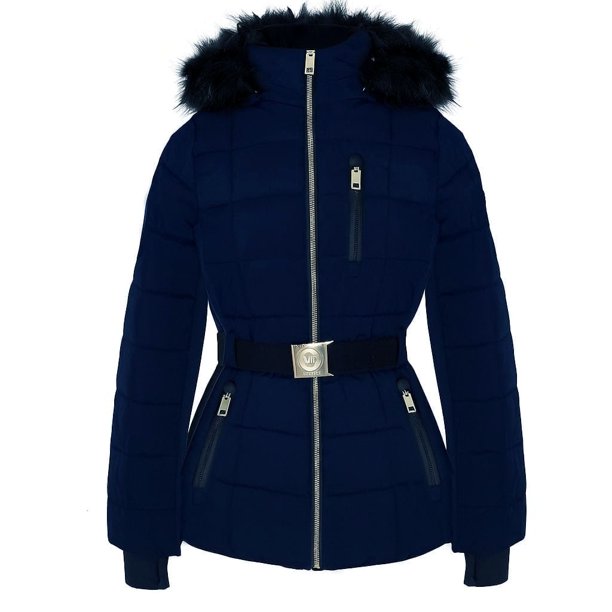Chaqueta Mixta Activa Con Cinturón Navy Xl Mujer