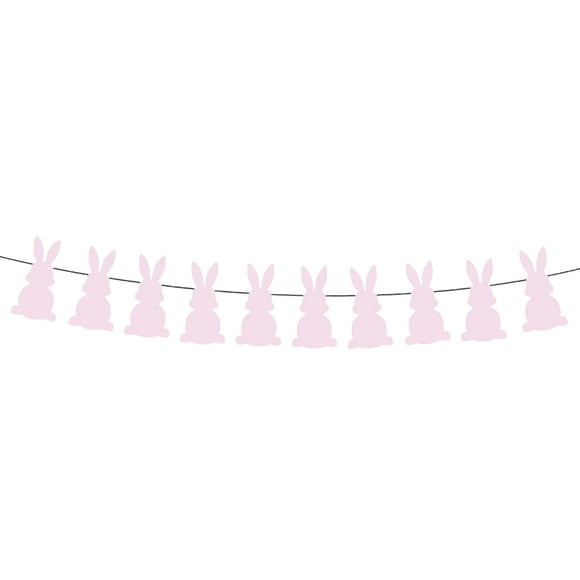 Conejito De Pascua Banner Decoraciones Para Colgar En La Pared Banderines Para Fiesta Al Aire Libre Rosa