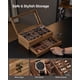 thumbnail image 4 of Caja de relojes SONGMICS de 12 ranuras y 2 niveles con tapa de vidrio de nogal rústico, 4 of 9