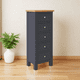 thumbnail image 2 of Cómoda "Kull" Minimalista 5 Cajones Mueble de Madera Slim - Gris Grafito - 55x40x120 cm, 2 of 3