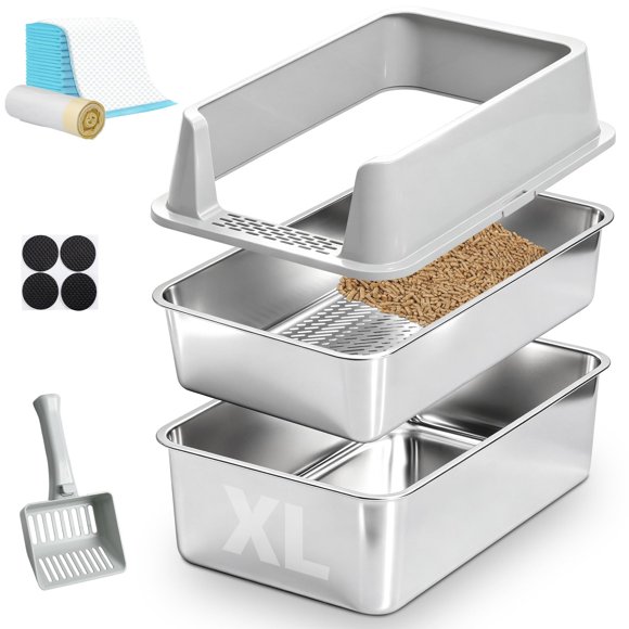 Caja de arena FUTAM XL 58 cm x 37 cm de acero inoxidable