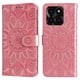 thumbnail image 1 of Funda tipo cartera FOXDOCK para Honor X6A , diseño girasol en relieve, cuero PU, cierre magnético, soporte y tarjetero, 1 of 5