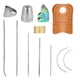 thumbnail image 3 of Kit De Agujas De Cuero Escudo De Dedo Mano DIY Anillos De Dedal De Metal Profesional, 3 of 5