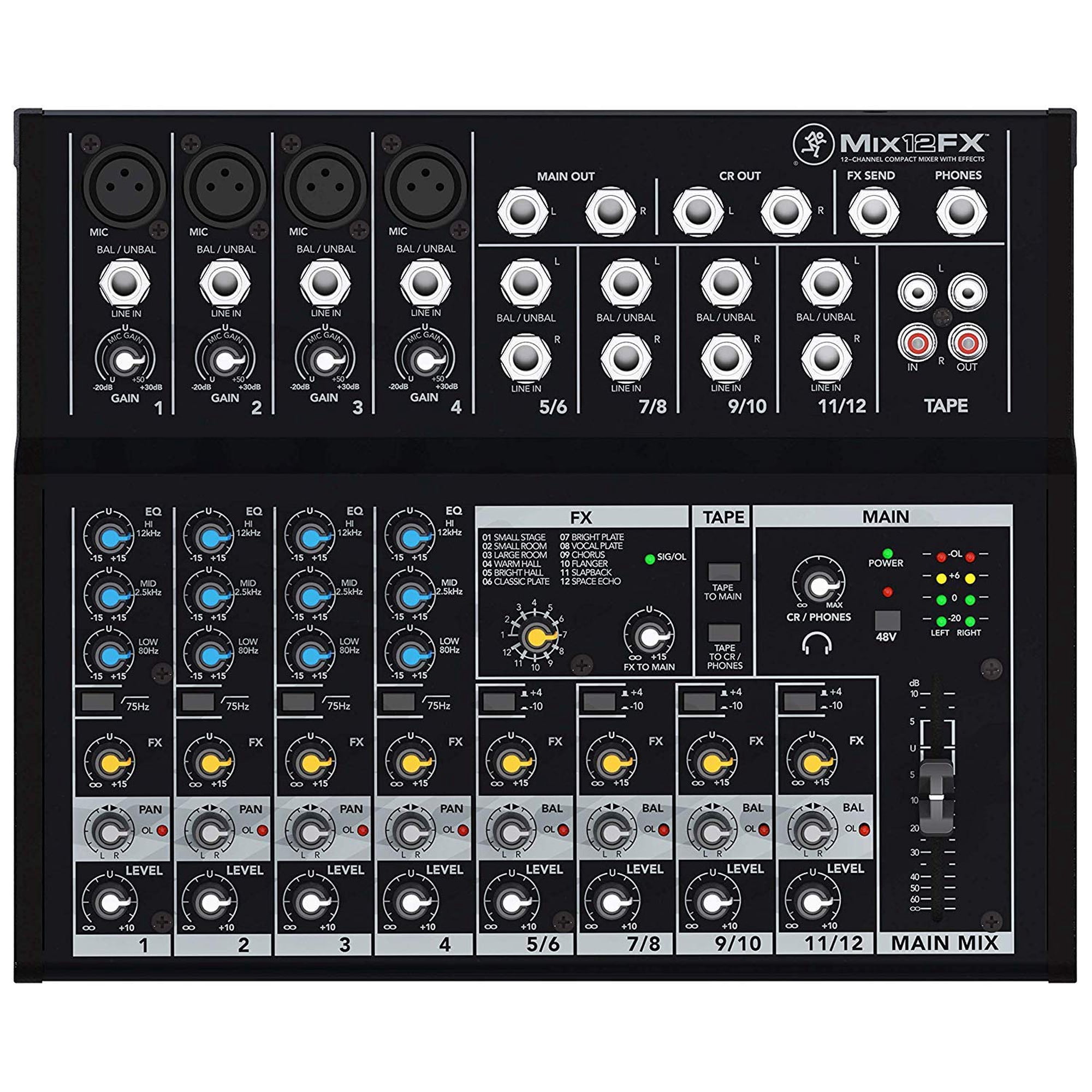 Mezclador Compacto Mackie Mix12fx De 12 Canales Con Efectos
