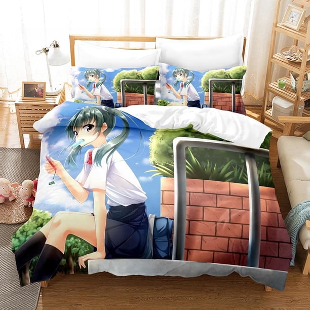 New Kawaii Anime Zuikaku (Kancolle) Bedding Set Single Twin Full Size Bed Set Adult Kid Bedroom Duvet cover Sets Bed Sheets