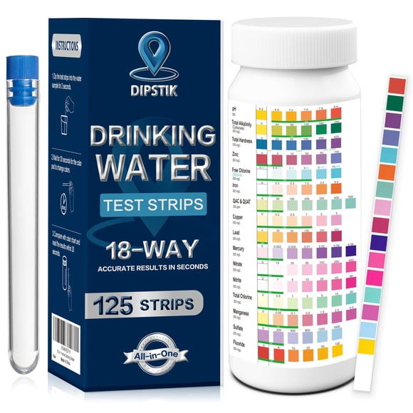 Kit de prueba de agua DIPSTIK 18 en 1 para pruebas de agua potable en el hogar