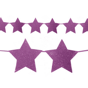 Genérico - Guirnalda Estrella Rosada 15 Pcs X1 Uni