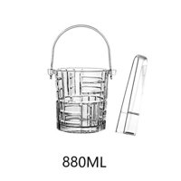 Oem - Hielera De Vidrio Con Pinzas Diseño Lineas 880Ml