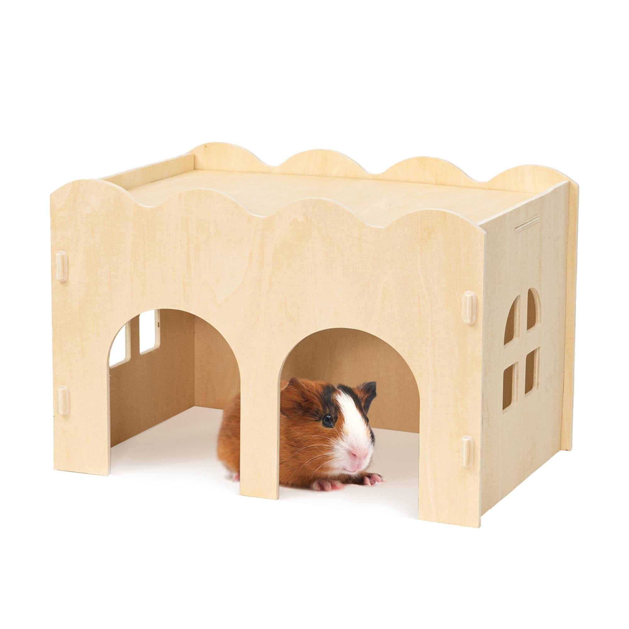 Escondite Para Cobayas De Madera Natural 26 X 17 X 18 Cm