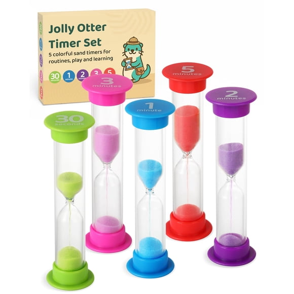 Jolly Otter Reloj de arena 5 unidades 30 s, 1, 2, 3 y 5 min