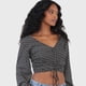 thumbnail image 3 of Blusa Mujer Manga Globo Print Negro Corona, 3 of 5