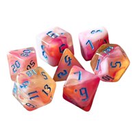 Magideal - 7 Dados Poliédricos De Doble Color Para Juegos De Rol, Suministros Para Fiestas, Digitales Grandes, D6, D4, D8, D10 (00-90 Y 0-9), D12, D20 Rosa Blanco