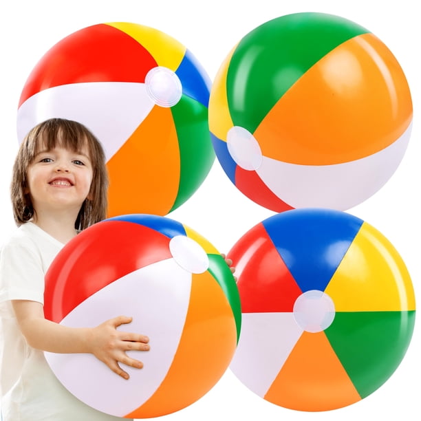 Pelota de playa JOYIN, juguetes inflables para piscina, 20 cm, paquete de 4 para fiestas