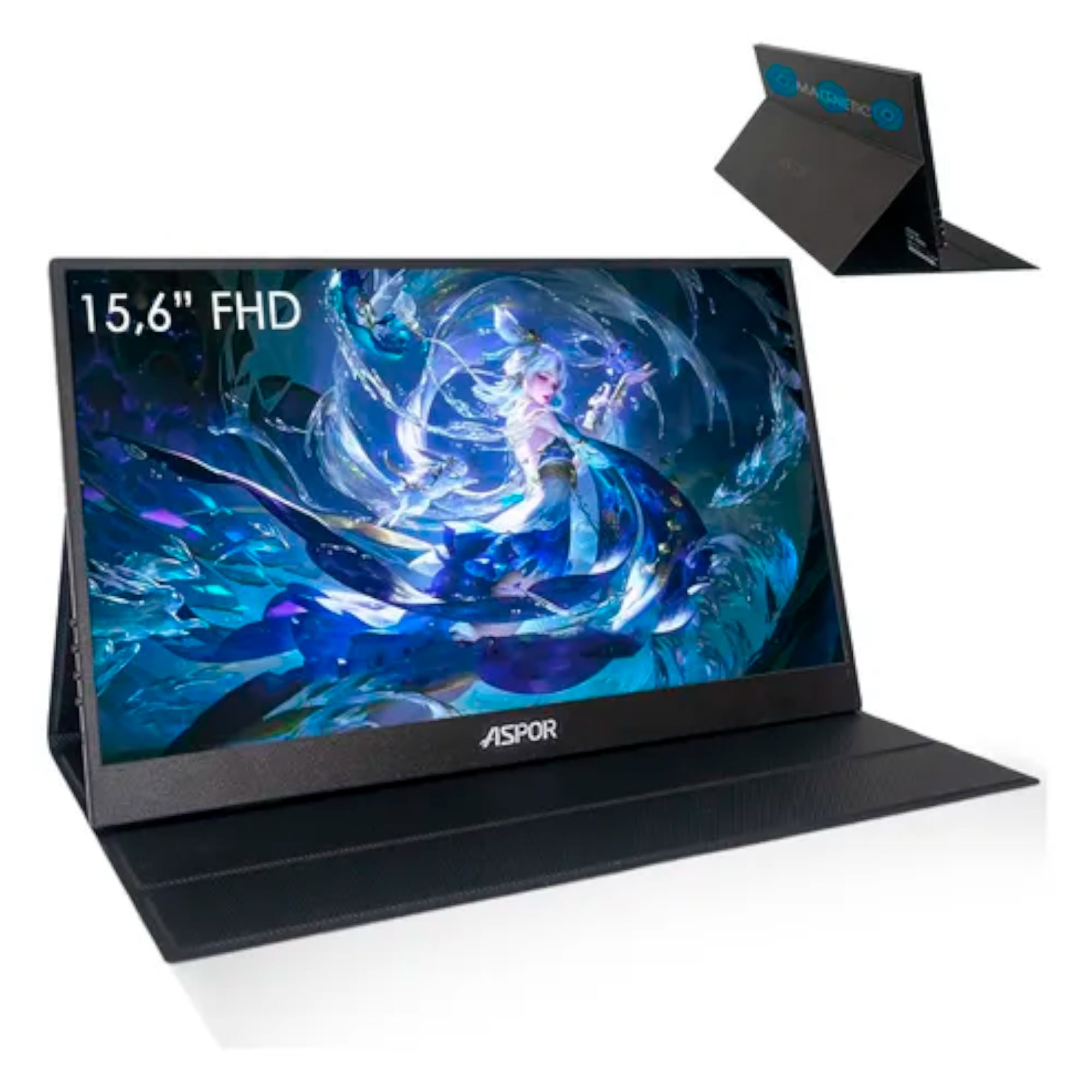 Monitor Portátil Aspor 15.6 60hz Full Hd Con Parlante Funda