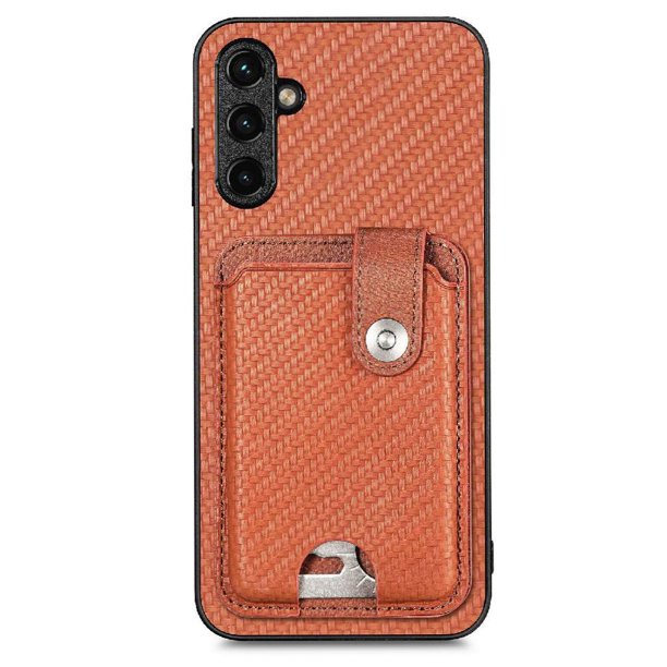 Funda Billetera Tejida para Samsung Galaxy A54 5G con Soporte y Tarjetero Marrón