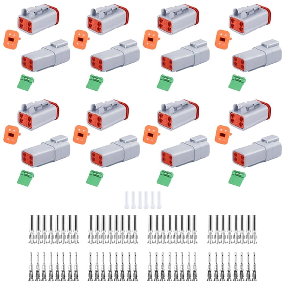 Conectores Deutusacc de 4 pines, 102 uds, gris, eléctricos