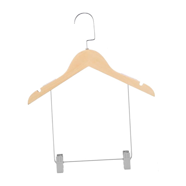Perchas De Madera Para Trajes, Perchas Para Pantalones, Gancho Giratorio Resistente Y Duradero Con Clips Para Niños