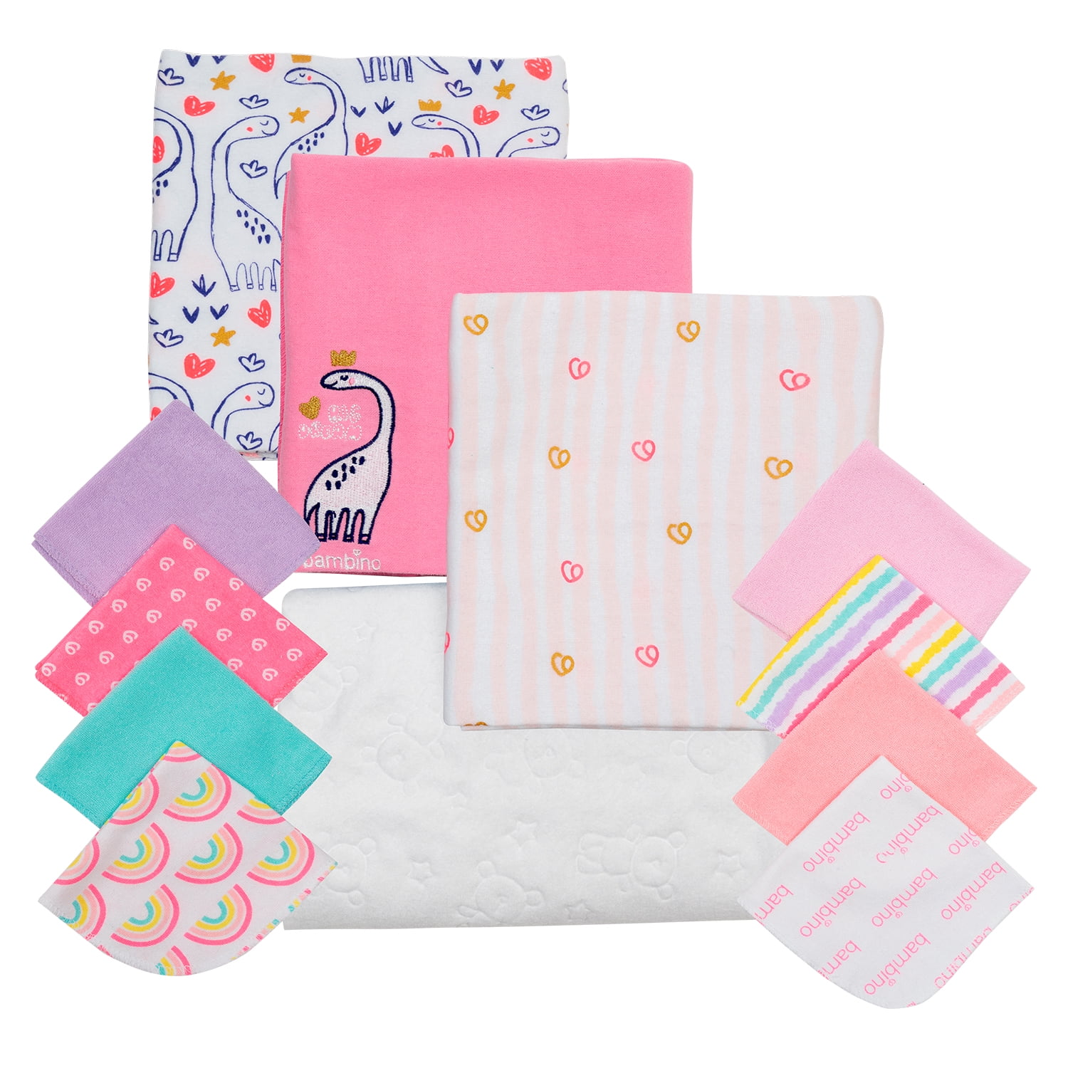 Set 12 Piezas Baby Gift Bambino Creations Dinosaurio Fucsia