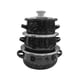 thumbnail image 2 of Juego De 3 Miniollas Esmaltadas, Juego De Utensilios De Cocina Esmaltados Portátiles Universales Para Cocinar En Casa, Color Negro, 2 of 5