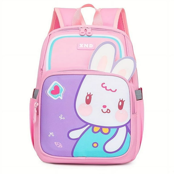 1pc Cute Cartoon Lions Rabbits School Bag Backpack, Large Capacity Backpack For Boys Girls Outdoor Daypack Kindergarten Elementary Toddler School Bag School Season Gift