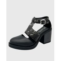 Danicolle Calzado - Sandalia Para Mujer Con Taco Y Hebilla Negro