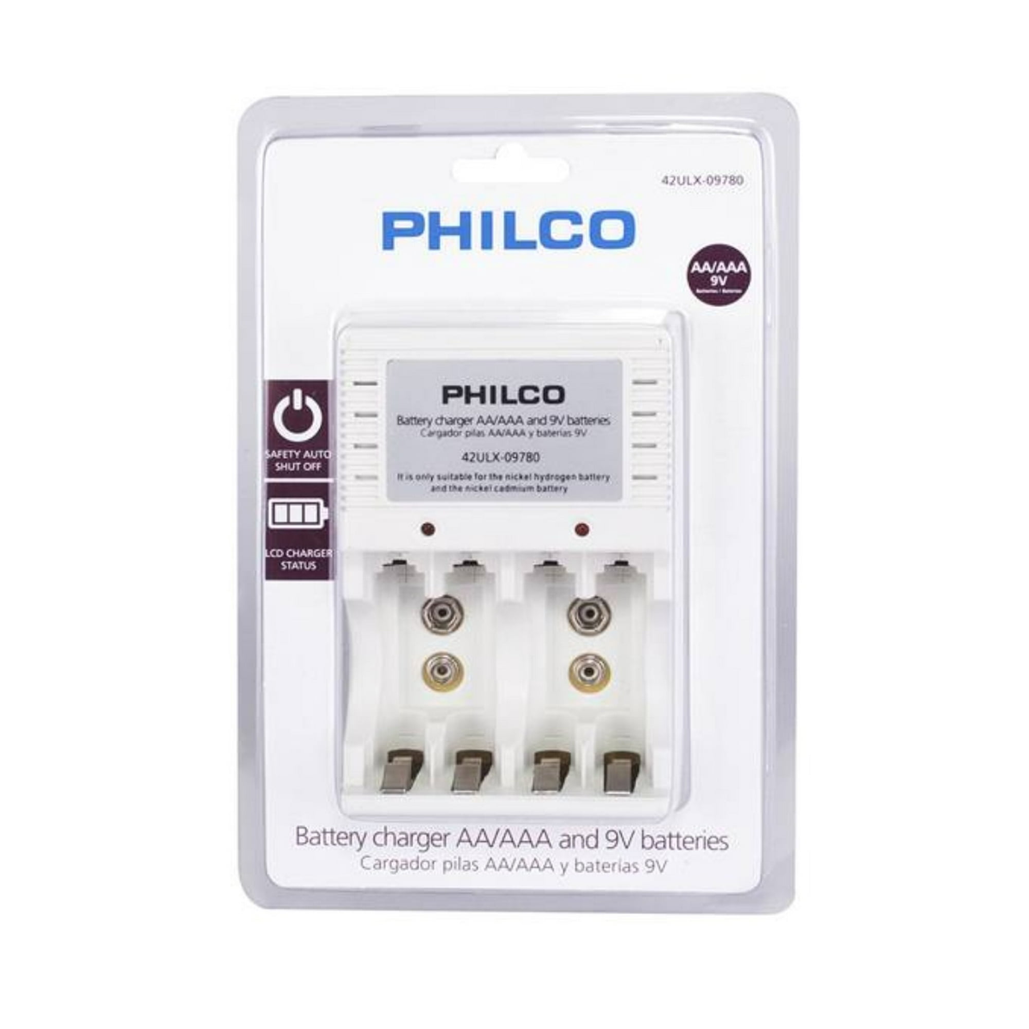 Philco - Cargador De Pilas Tipo Aa Y Aaa 9v
