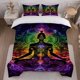 thumbnail image 1 of Meditation Humanoid Chakra Printed Duvet Cover Set Themed Bedding Three-Piece Set with Pillowcases, 1 of 1